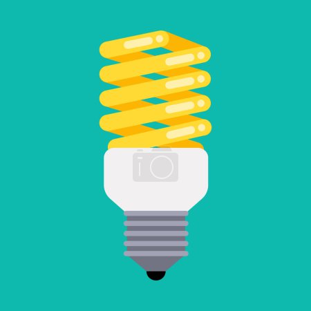 Téléchargez les illustrations : Illustration vectorielle d'ampoule fluorescente isolée graphique - en licence libre de droit