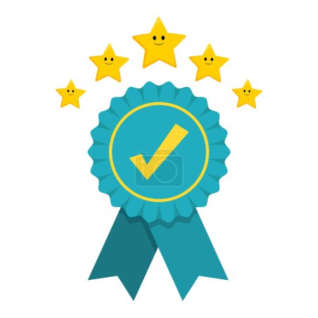 Illustration for Award ribbon certification with stars vector illustration graphic icon - Royalty Free Image