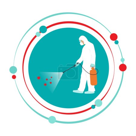 Biohazard worker vector illustration graphic icon symbol