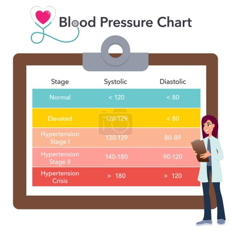 Téléchargez les illustrations : Diagramme de pression artérielle illustration vectorielle de santé médicale - en licence libre de droit