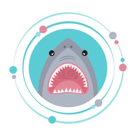 Illustration for Shark cartoon vector illustration graphic icon - Royalty Free Image