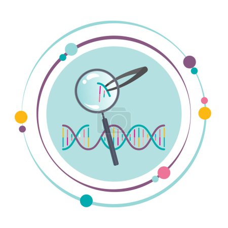 Illustration for DNA genome sciences vector illustration graphic icon - Royalty Free Image