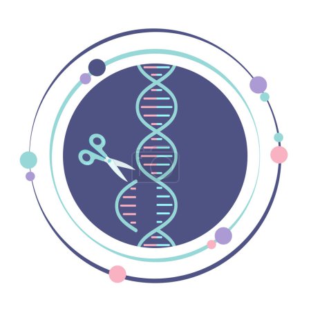Illustration for Gene deletion editing science vector illustration graphic icon symbol - Royalty Free Image