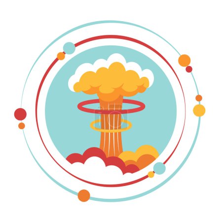 Ilustración de Seta reacción atómica nube vector ilustración icono gráfico símbolo - Imagen libre de derechos