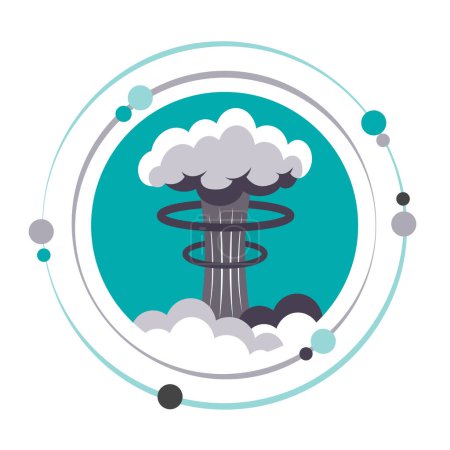 Illustration for Atomic reaction mushroom cloud vector illustration graphic icon symbol - Royalty Free Image