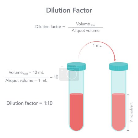 Ilustración de Factor de dilución fórmula ciencia vector ilustración infografía - Imagen libre de derechos