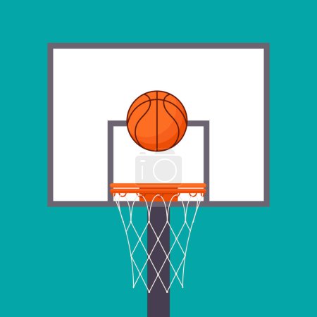 Illustration for Basketball backboard and hoop vector illustration graphic background - Royalty Free Image