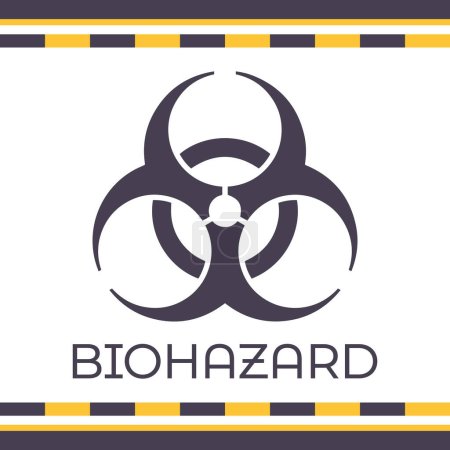 Téléchargez les illustrations : Biodanger ou matières biologiques dangereuses signe graphique d'avertissement - en licence libre de droit