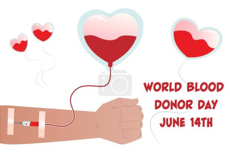 Journée mondiale des donneurs de sang 14 juin illustration vectorielle signe graphique