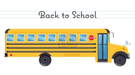 Back to School school bus vector illustration graphic sign