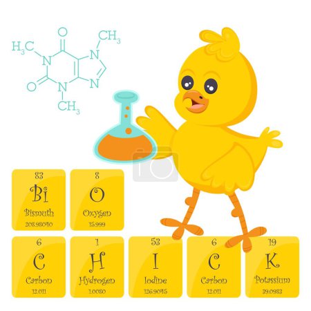 Illustration for Bio Chick fun with science nerd humor vector illustration graphic - Royalty Free Image