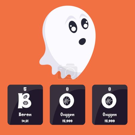 Boo ghost science themed vector illustration graphic