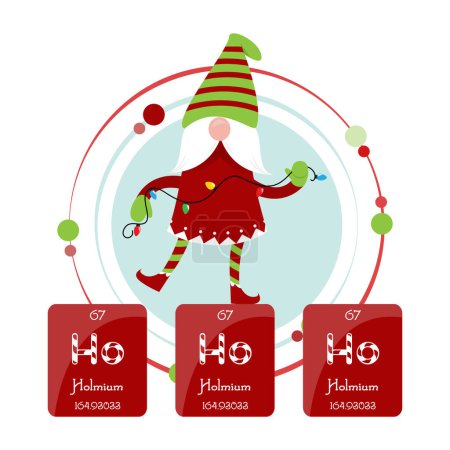Illustration for Ho ho ho Christmas elf science themed vector illustration graphic - Royalty Free Image