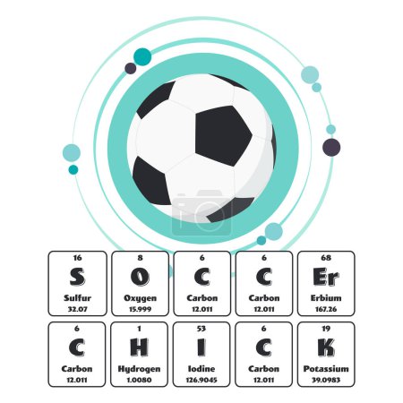 Ilustración de Fútbol Chick diversión con ciencia vector ilustración gráfica - Imagen libre de derechos