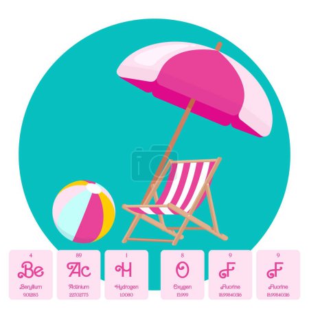 Illustration for Beach Off nerdy science themed funny vector design - Royalty Free Image