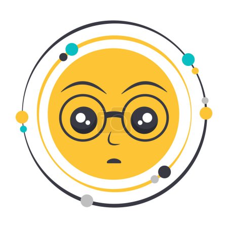 Illustration for Nerdy emoji icon vector illustration design symbol - Royalty Free Image