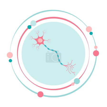 Illustration for Neuron scientific vector illustration graphic icon symbol - Royalty Free Image