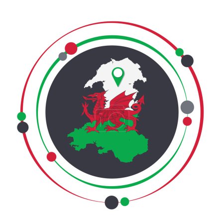 Ilustración de Gales Galés Reino Unido vector ilustración icono gráfico símbolo - Imagen libre de derechos