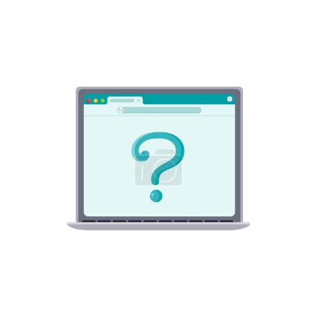 Laptop searching for answers vector illustration graphic icon symbol