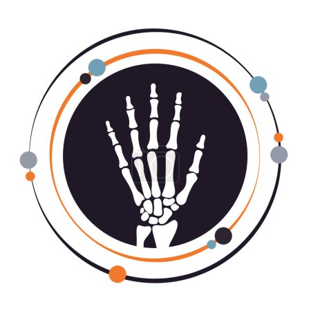 Skeletal hand halloween spooky vector illustration graphic icon symbol
