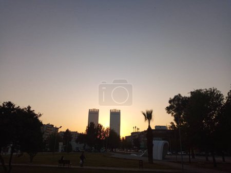 Photo for Sunset behind the Folkart Towers. City view. - Royalty Free Image