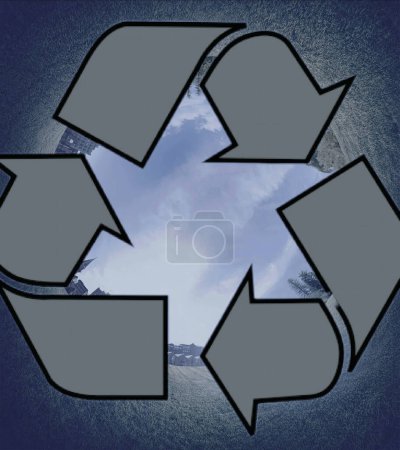 Photo for Recycle sign. An important issue for environmentally sensitive companies. Protect nature. - Royalty Free Image