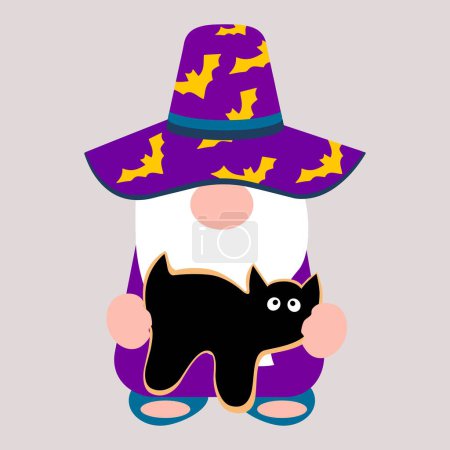 Illustration for Cute holiday halloween gnome. Vector illustration art. - Royalty Free Image