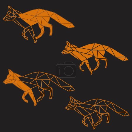 Illustration for Running wild fox, geometrical art - Royalty Free Image