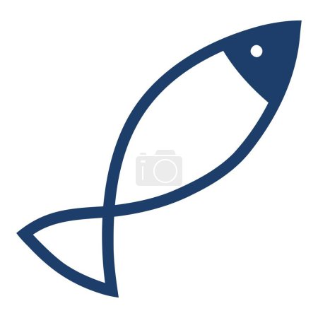 Illustration for Simple outline fish sign. Vector illustration. - Royalty Free Image