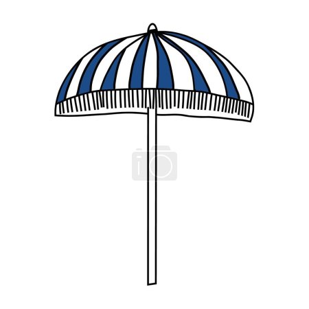 Illustration for Hand drawn of beach umbrella, vector illustration. - Royalty Free Image