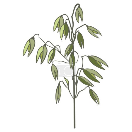 Téléchargez les illustrations : Branche verte avec feuilles - en licence libre de droit