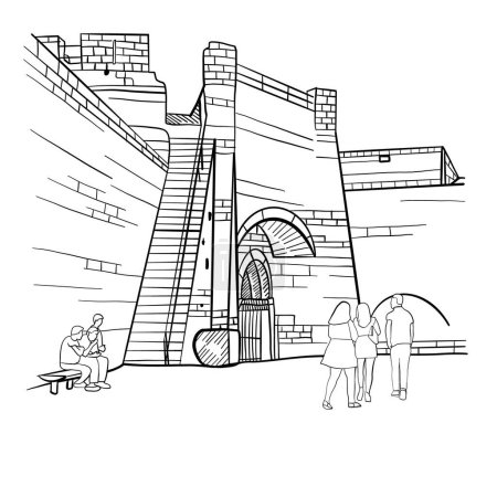 Vektor-Illustration einer mittelalterlichen Festung