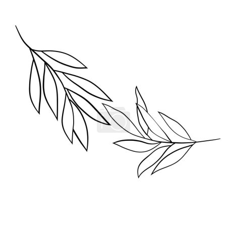Ilustración de Rama con hojas ecología icono vector ilustración diseño - Imagen libre de derechos