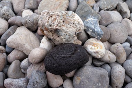 Photo for Nature background from gray sea pebbles - Royalty Free Image