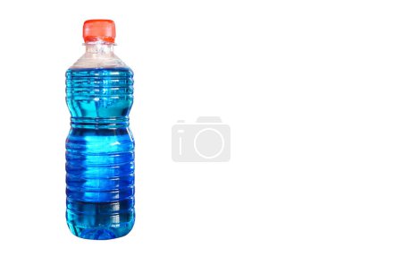 Foto de Botella sanitaria de alcohol aislada sobre fondo blanco. Virus de la protección de la higiene o antibacteriano. - Imagen libre de derechos