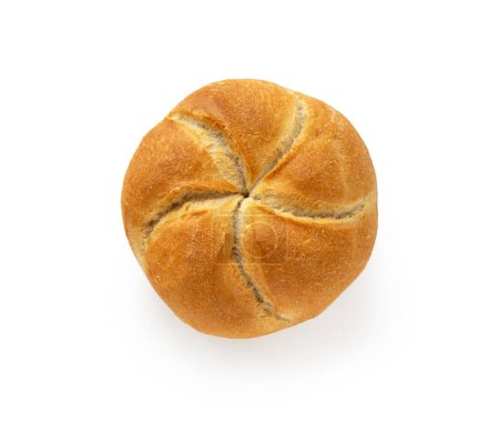 Photo for Kaiser roll fresh baked bead isolated on white background - Royalty Free Image