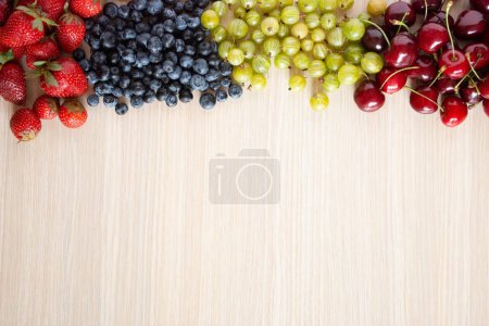 Photo for Berries variety - berries background. strawberries, gooseberry blueberries, blackberries. - Royalty Free Image