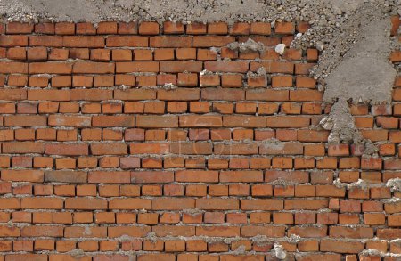 Photo for Old brick wall texture background. Grungy wide brick wall. - Royalty Free Image