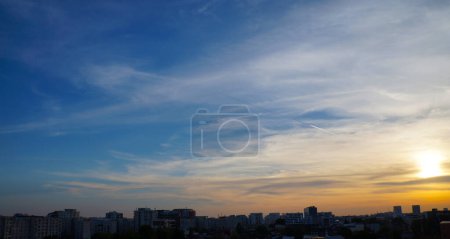 Photo for Sunset Sunrise over Bucharest. Dramatic sunset over the city of Bucharest Romania - Royalty Free Image