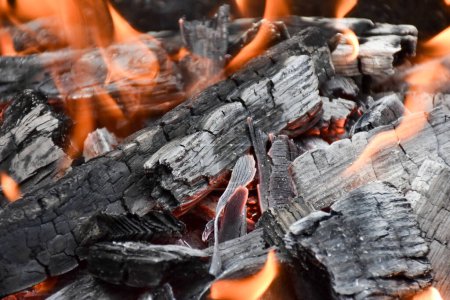 Photo for Burning coals texture background. Hot charcoal for barbecue. High quality photo - Royalty Free Image