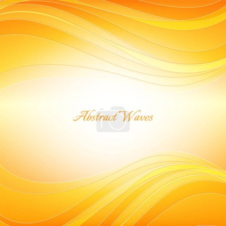 Photo for Orange abstract wave template for card or banner. Background with waves and reflections. Business background - Royalty Free Image