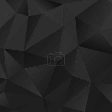 Photo for Black geometric background. Triangular black backdrop - Royalty Free Image