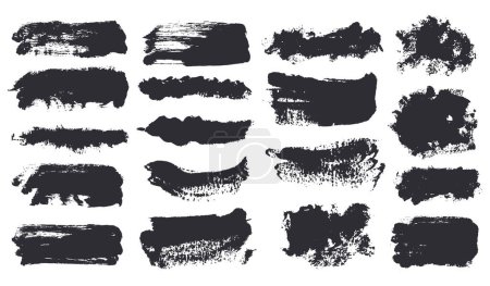 Photo for Brush strokes text boxes. Vector paintbrush set. Grunge design elements. Dirty texture banners. Ink splatters. - Royalty Free Image