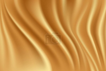 Ilustración de Textura de seda dorada. Fondo de tela de seda de satén dorado de lujo. Fondo de producto de satén dorado. Ilustración vectorial - Imagen libre de derechos