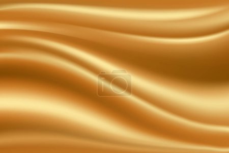 Téléchargez les illustrations : Texture soie dorée. Luxe satin doré fond de tissu de soie. Fond de produit en satin doré. Illustration vectorielle - en licence libre de droit