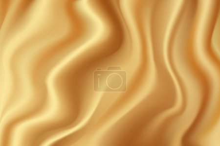 Illustration for Gold silk texture. Luxury golden satin silk fabric background. Golden satin product backdrop. Vector illustration - Royalty Free Image