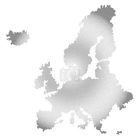 Ilustración de Mapa continente de la Europa negra sobre fondo blanco para presentaciones, póster, infografías. Ilustración vectorial. - Imagen libre de derechos
