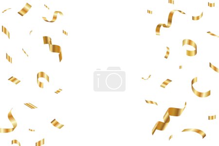 Photo for Gold confetti falling background for birthday, anniversary designs. Bright shiny gold confetti for party. Festive confetti - Royalty Free Image