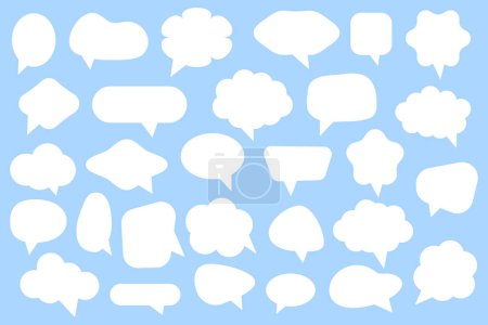 Photo for White speech bubbles set. Doodle empty message box icons set - Royalty Free Image