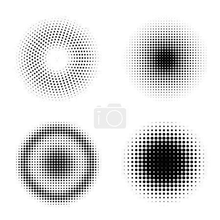 Photo for Halftone dots circles design set. Black dotted circles. Retro halftone textures. - Royalty Free Image